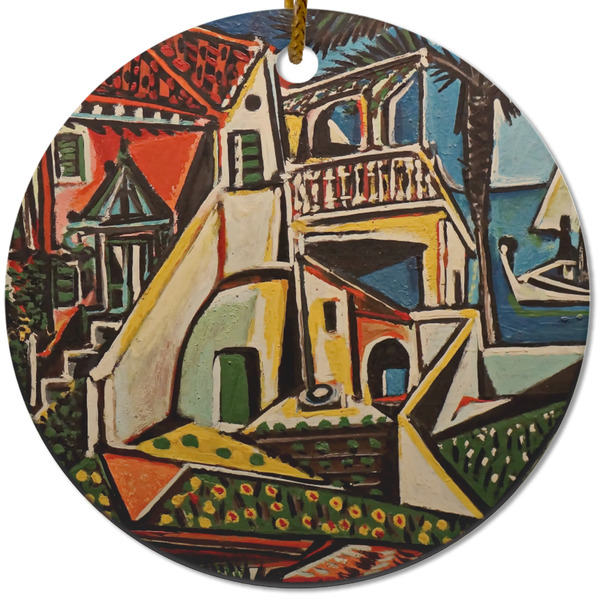 Custom Mediterranean Landscape by Pablo Picasso Round Ceramic Ornament