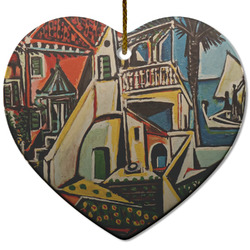 Mediterranean Landscape by Pablo Picasso Heart Ceramic Ornament