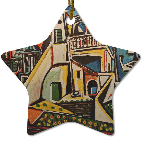 Custom Mediterranean Landscape by Pablo Picasso Star Ceramic Ornament