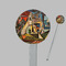 Mediterranean Landscape by Pablo Picasso Clear Plastic 7" Stir Stick - Round - Closeup