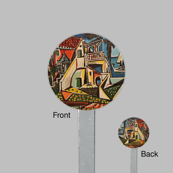 Mediterranean Landscape by Pablo Picasso Clear Plastic 7" Stir Stick - Round - Front & Back