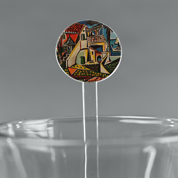 Custom Mediterranean Landscape by Pablo Picasso 7" Round Plastic Stir Sticks - Clear