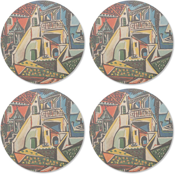 Mediterranean Landscape by Pablo Picasso Coaster Round Rubber Back - Apvl