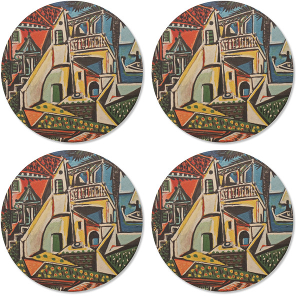 Mediterranean Landscape by Pablo Picasso Coaster Round Rubber Back - Apvl
