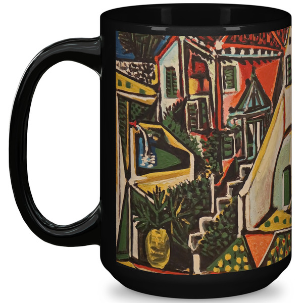 Custom Mediterranean Landscape by Pablo Picasso 15 Oz Coffee Mug - Black
