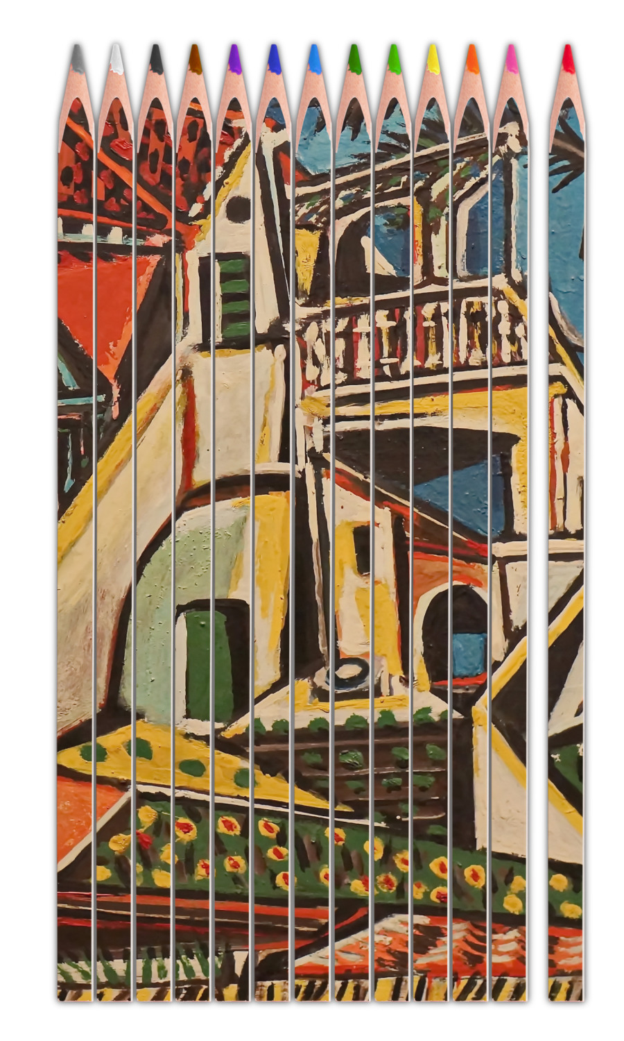 Custom Mediterranean Landscape by Pablo Picasso Colored Pencils
