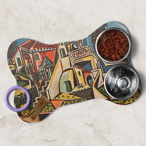 Mediterranean Landscape by Pablo Picasso Dog Bone Shaped Mat Lifestyle