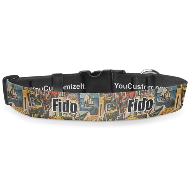 Custom Mediterranean Landscape by Pablo Picasso Deluxe Dog Collar - Double Extra Large (20.5" to 35")