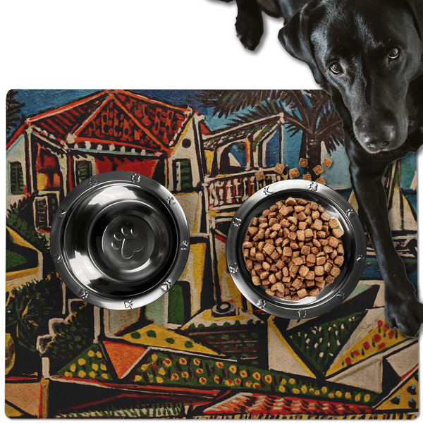 Custom Mediterranean Landscape by Pablo Picasso Dog Food Mat - Large