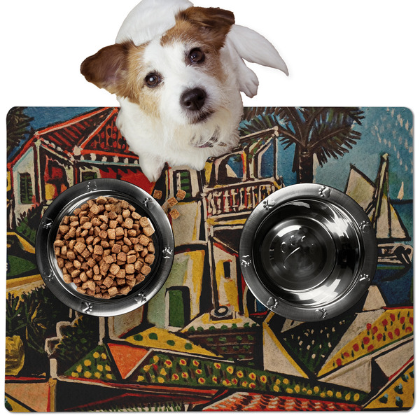Custom Mediterranean Landscape by Pablo Picasso Dog Food Mat - Medium