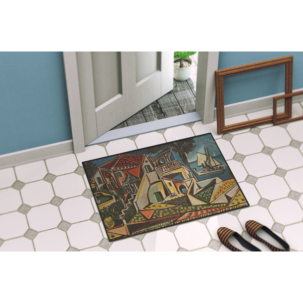 Mediterranean Landscape by Pablo Picasso Door Mat Lifestyle