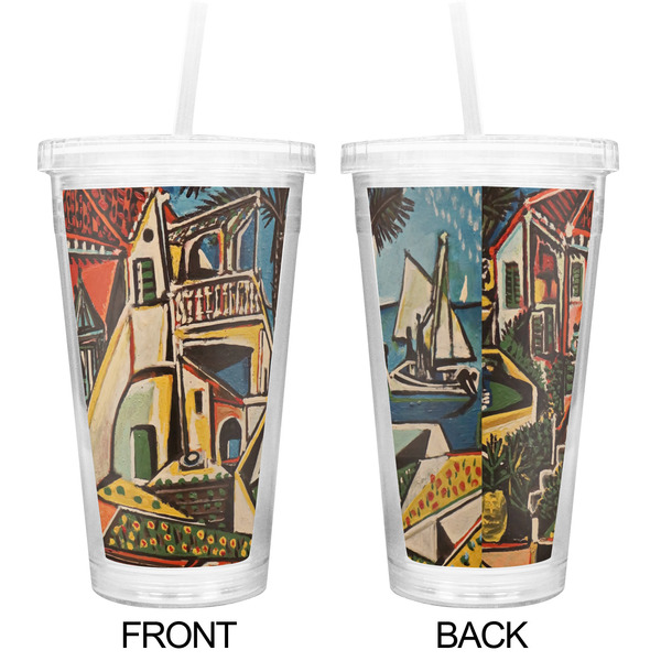 Mediterranean Landscape by Pablo Picasso Double Wall Tumbler with Straw - Approval