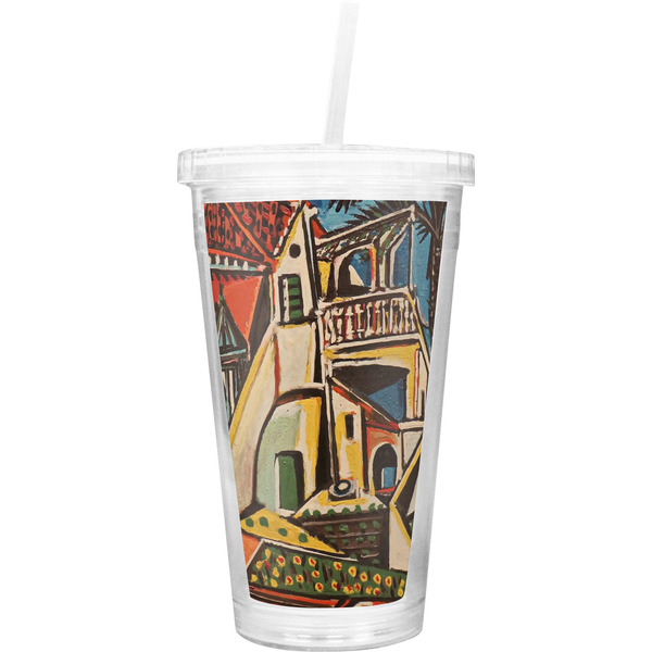 Custom Mediterranean Landscape by Pablo Picasso Double Wall Tumbler with Straw