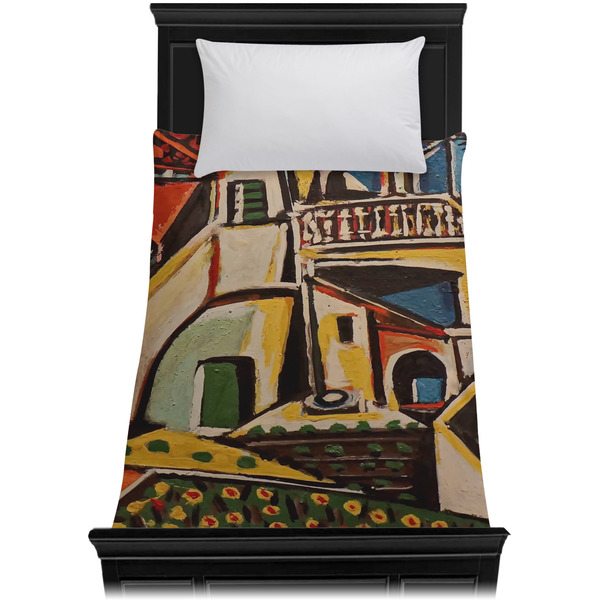 Mediterranean Landscape by Pablo Picasso Duvet Cover - Twin XL - On Bed - No Prop