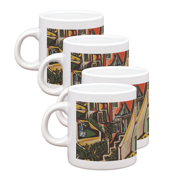 Custom Mediterranean Landscape by Pablo Picasso Single Shot Espresso Cups - Set of 4