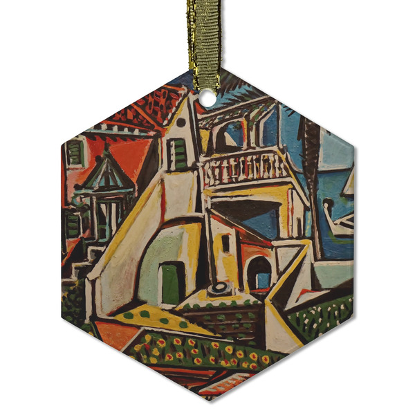 Custom Mediterranean Landscape by Pablo Picasso Flat Glass Ornament - Hexagon