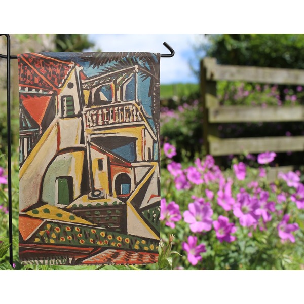 Mediterranean Landscape by Pablo Picasso Garden Flag - Outside In Flowers