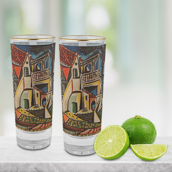 Mediterranean Landscape by Pablo Picasso Glass Shot Glass - 2 oz - LIFESTYLE
