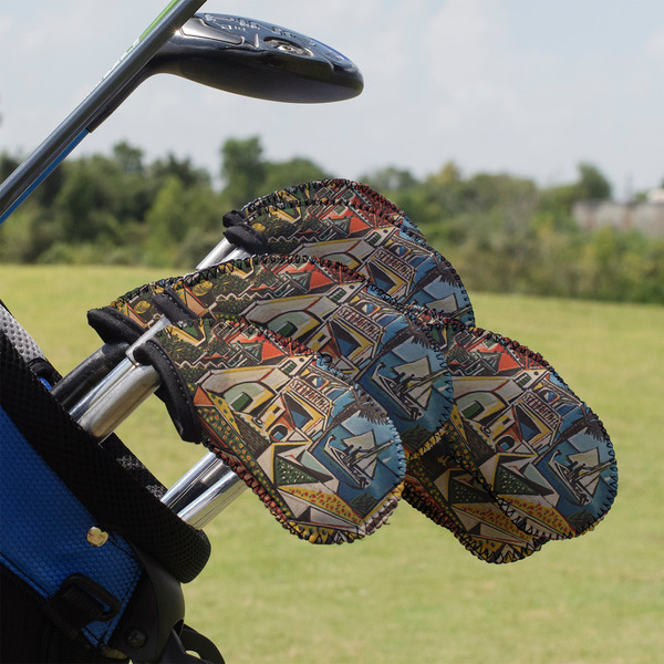 Custom Mediterranean Landscape by Pablo Picasso Golf Club Iron Cover - Set of 9