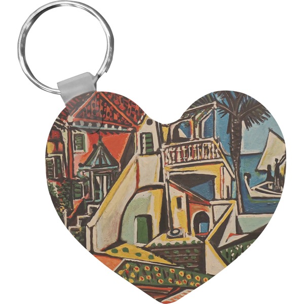 Custom Mediterranean Landscape by Pablo Picasso Heart Plastic Keychain