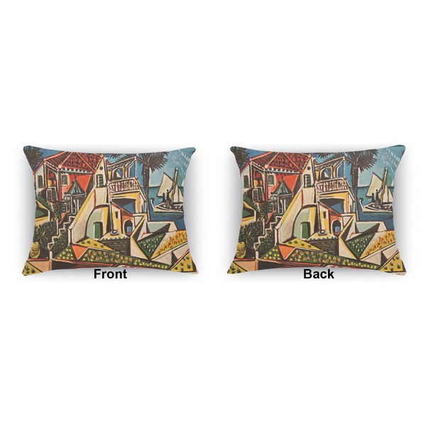 Mediterranean Landscape by Pablo Picasso Indoor Rectangular Burlap Pillow (Front and Back)