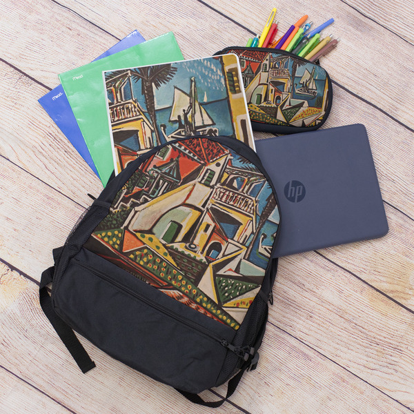 Mediterranean Landscape by Pablo Picasso Large Backpack - Black - With Stuff