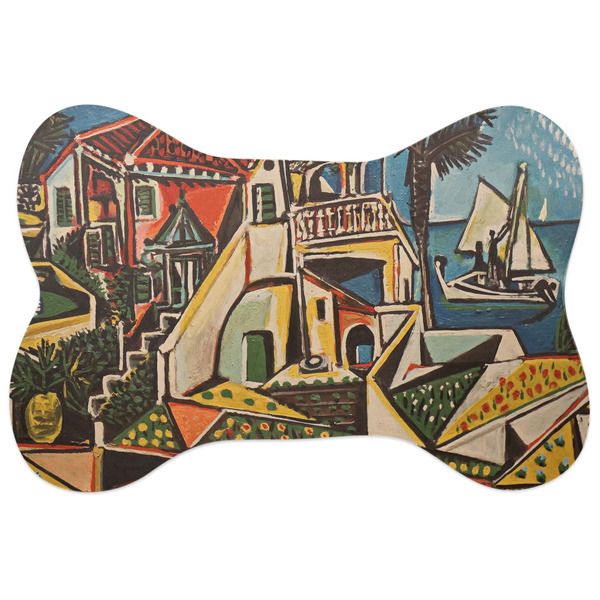 Custom Mediterranean Landscape by Pablo Picasso Bone Shaped Dog Food Mat (Large)