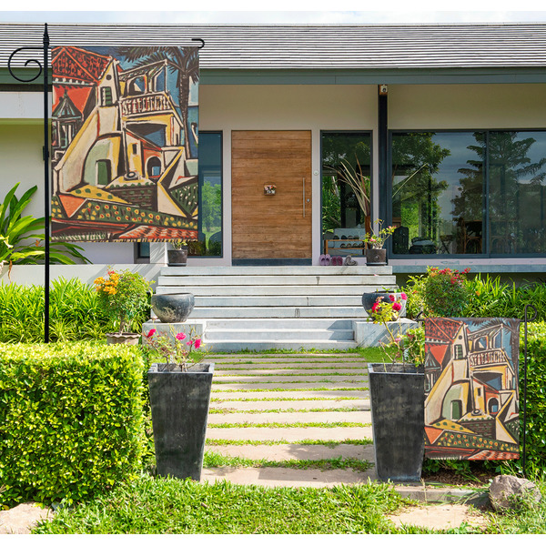Custom Mediterranean Landscape by Pablo Picasso Large Garden Flag - Single Sided