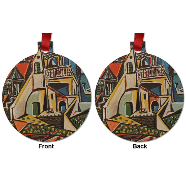 Mediterranean Landscape by Pablo Picasso Metal Ball Ornament - Front and Back