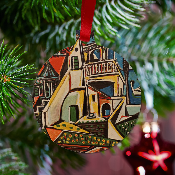 Mediterranean Landscape by Pablo Picasso Metal Ball Ornament - Lifestyle