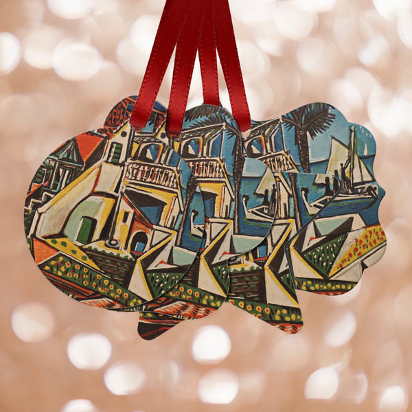 Custom Mediterranean Landscape by Pablo Picasso Metal Ornaments - Double Sided