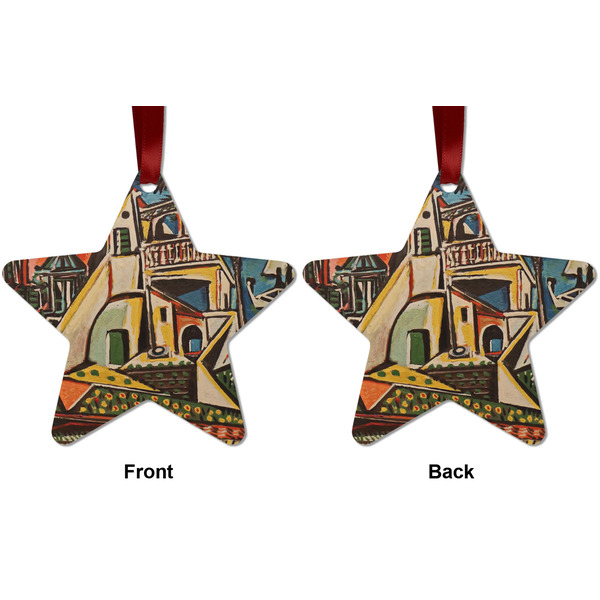 Mediterranean Landscape by Pablo Picasso Metal Star Ornament - Front and Back