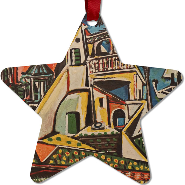 Custom Mediterranean Landscape by Pablo Picasso Metal Star Ornament - Double Sided