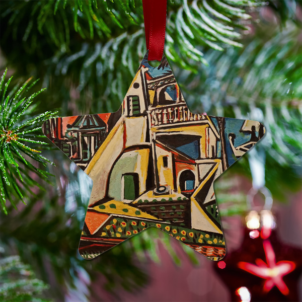 Mediterranean Landscape by Pablo Picasso Metal Star Ornament - Lifestyle