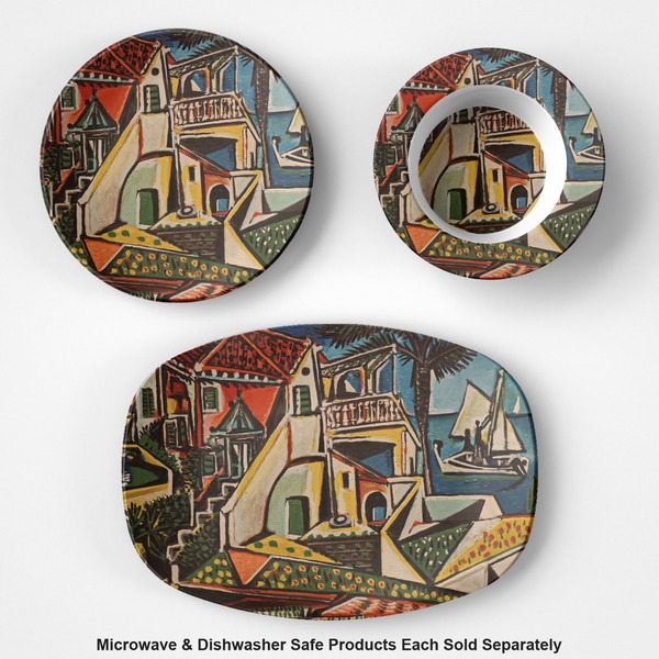 Mediterranean Landscape by Pablo Picasso Microwave & Dishwasher Safe CP Plastic Dishware - Group