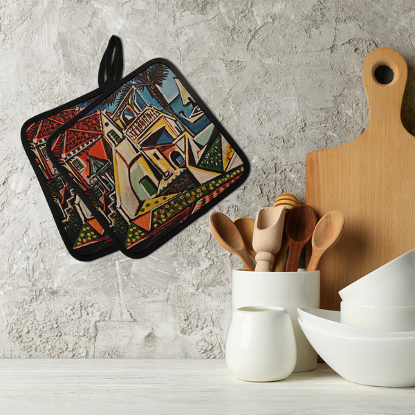 Mediterranean Landscape by Pablo Picasso Neoprene Pot Holder - Set of 2  LIFESTYLE