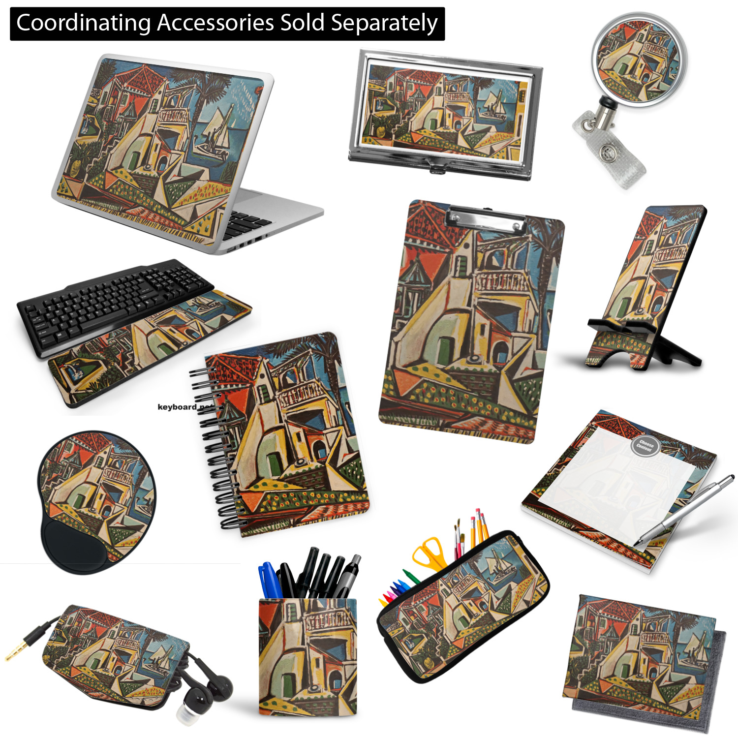 Custom Mediterranean Landscape by Pablo Picasso Note cards