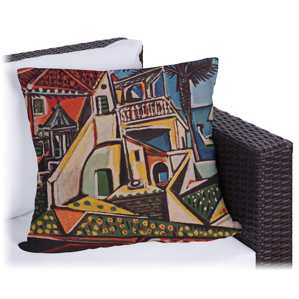 Custom Mediterranean Landscape by Pablo Picasso Outdoor Pillow