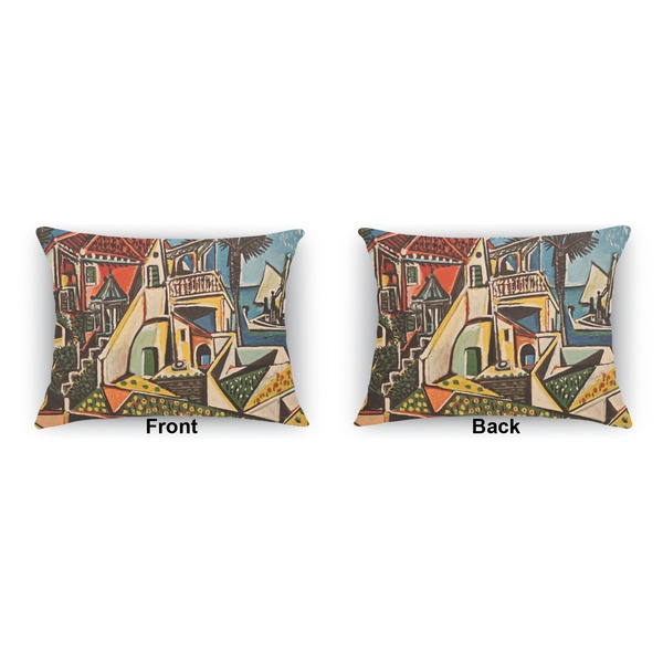 Mediterranean Landscape by Pablo Picasso Outdoor Rectangular Throw Pillow (Front and Back)