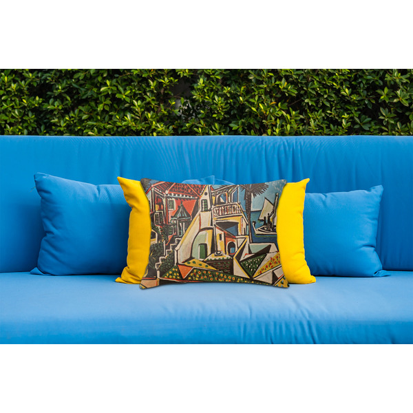 Mediterranean Landscape by Pablo Picasso Outdoor Throw Pillow  - LIFESTYLE (Rectangular - 20x14)