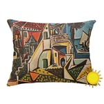 Mediterranean Landscape by Pablo Picasso Outdoor Throw Pillow (Rectangular)