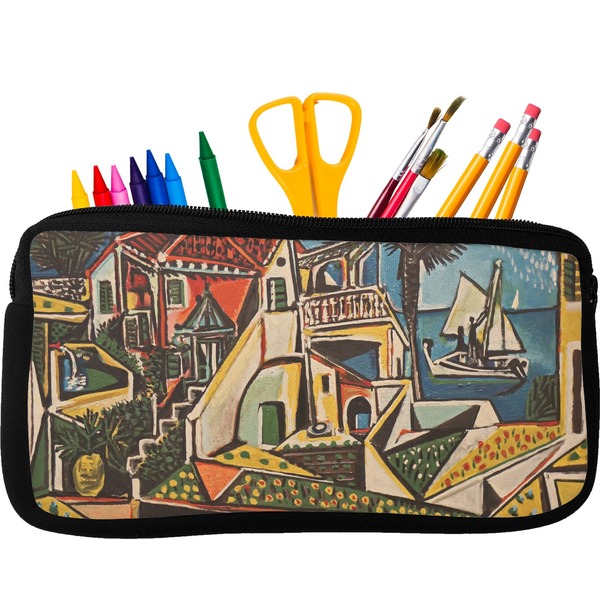 Custom Mediterranean Landscape by Pablo Picasso Neoprene Pencil Case - Small