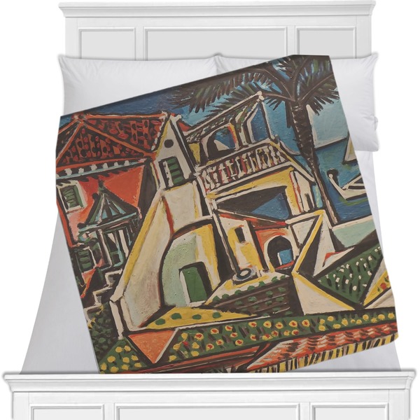 Custom Mediterranean Landscape by Pablo Picasso Minky Blanket - Twin / Full - 80"x60" - Double Sided