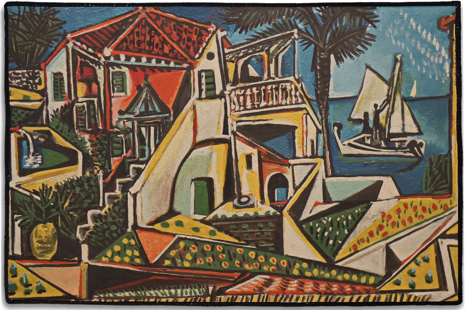 Custom Mediterranean Landscape by Pablo Picasso Door Mat
