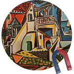 Mediterranean Landscape by Pablo Picasso Round Fridge Magnet