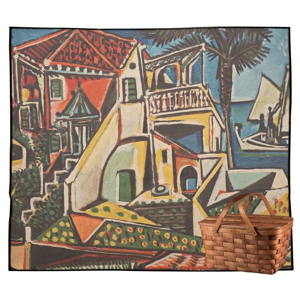 Custom Mediterranean Landscape by Pablo Picasso Outdoor Picnic Blanket