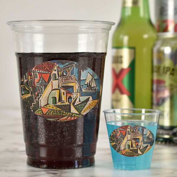 Mediterranean Landscape by Pablo Picasso Plastic Shot Glasses - In Context