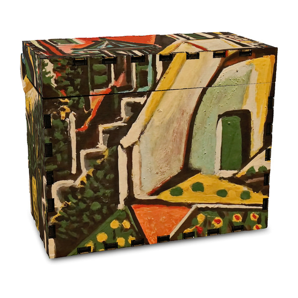 Custom Mediterranean Landscape by Pablo Picasso Wood Recipe Box - Full Color Print
