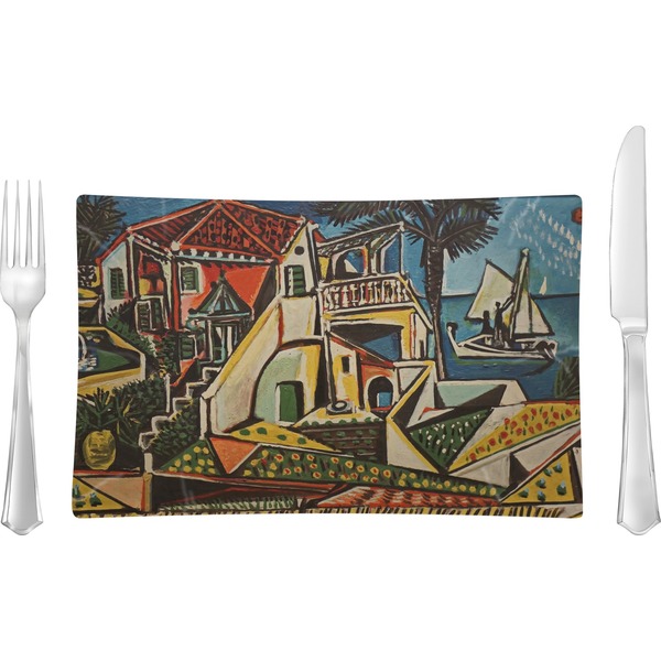 Custom Mediterranean Landscape by Pablo Picasso Glass Rectangular Lunch / Dinner Plate