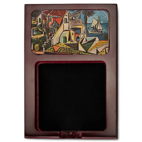 Mediterranean Landscape by Pablo Picasso Red Mahogany Sticky Note Holder - Flat